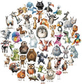 50 Pcs Funny Quirky Crazy Animal Stickers for Kids Teacher Water Bottle Laptop Phone Case Kindle Suitcase Scrapbook Diary Notebook Craft, Waterproof Vinyl Sticker Decal