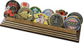 2 Row Challenge Coin Holder - Military Coin Display Stand - Amazing Military Challenge Coin Holder - Holds 10-15 Coins 2 Rows MADE IN THE USA! (SOLID Walnut)