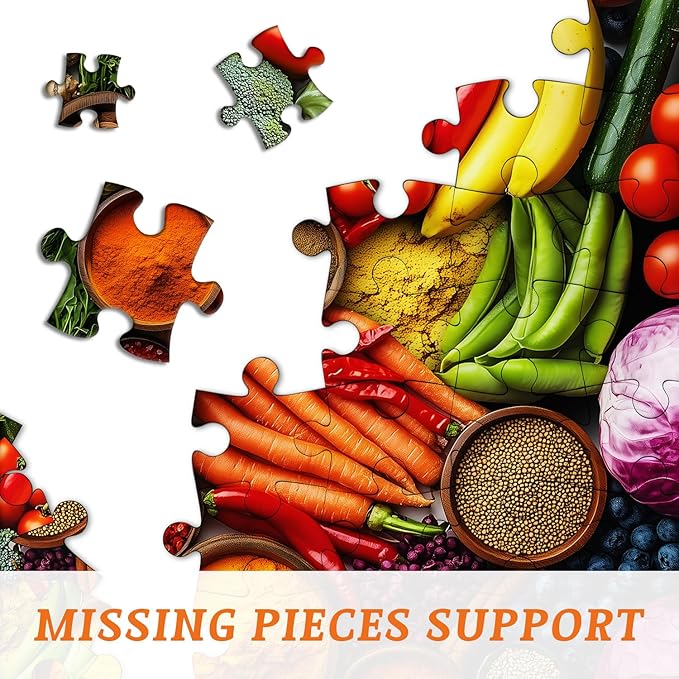 Vintage Fruit Puzzles for Adults 1000 Pieces, PICKFORU Colorful Vegetable Plant Spices Jigsaw Puzzles Kitchen, Hard Challenging Food Theme as Art Decor