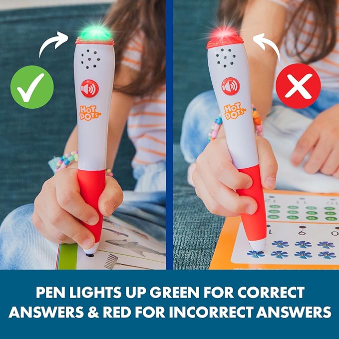 Educational Insights Hot Dots First Grade Essentials: Reading & Math Workbook - 1st Grade Workbooks with Interactive Pen, Homeschool Learning Activities, Build Reading Fluency and Math Skills, Ages 6+
