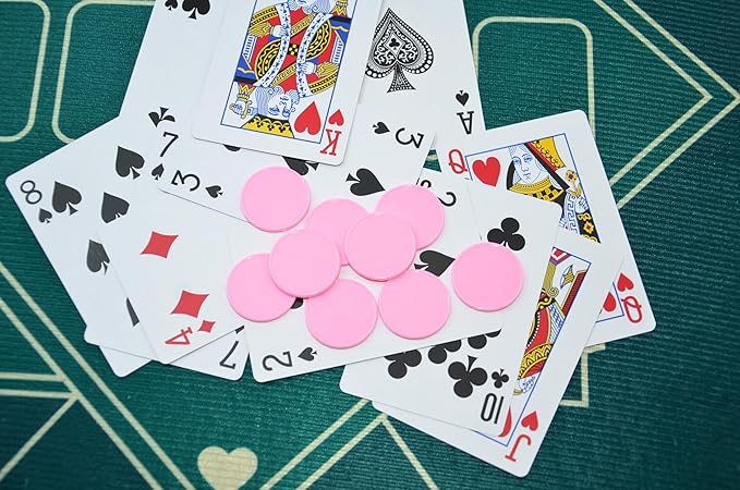 Smartdealspro Set of 100 1 Inch Opaque Plastic Learning Counters Mini Poker Chips Game Tokens with Storage Box (Pink)