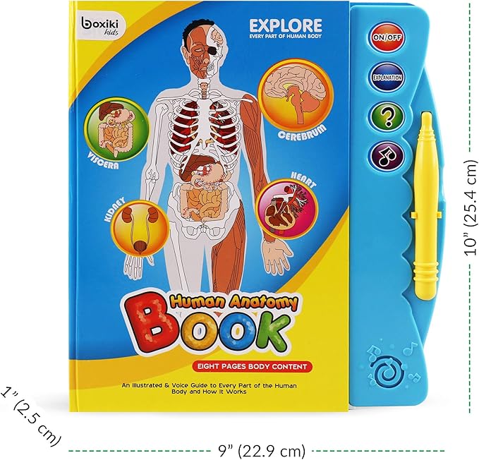 Human Body Book for Kids. Anatomy Book for Kids with Illustrated and Voice Guide to Different Parts of Body.This Human Body Activity and Science Book Makes Learning Fun.