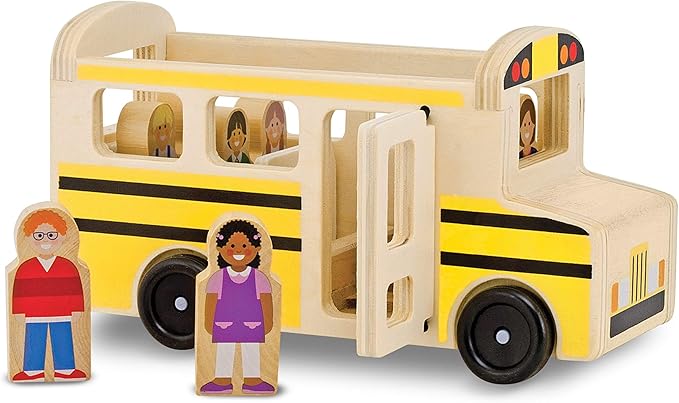 Melissa & Doug School Bus Wooden Play Set with 7 Play Figures