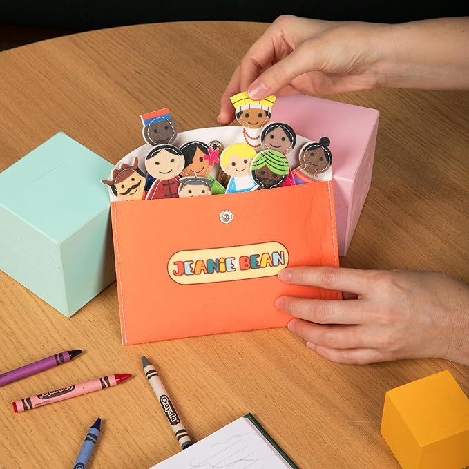 Finger Puppets for Toddlers (Set of 10) - People of The World Educational Toys for Kids w/Felt Envelope - Toddler Finger Puppets for Fun, Cultural Exploration - Gift for Kids