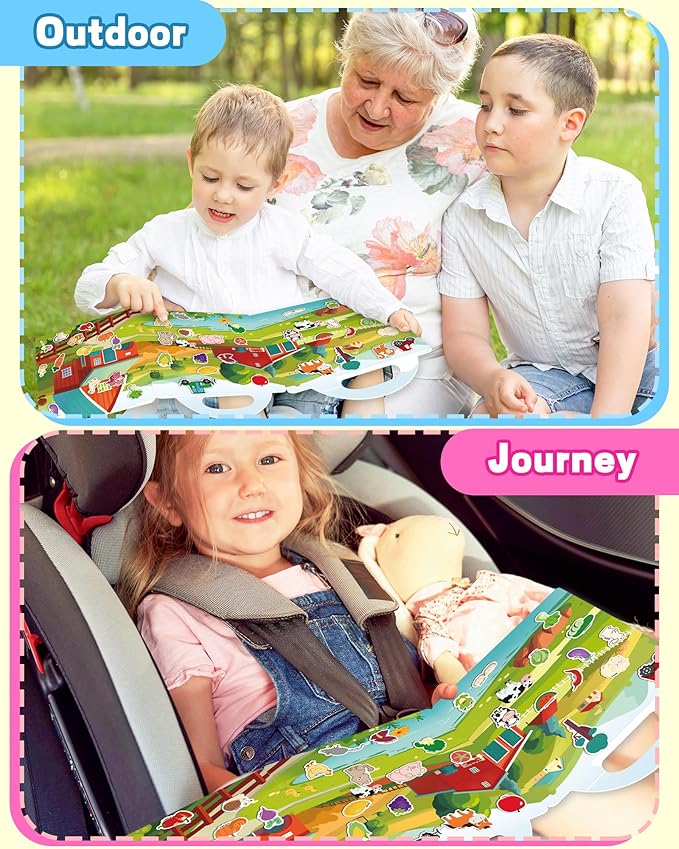 Reusable Sticker Book for Toddlers 2-4 Years, Stickers for Kids, Toddler Craft Activities, Toddler Travel Toys Ages 2+ Boy Girl Birthday Gifts