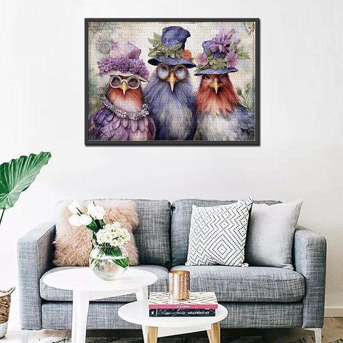 Tucocoo Roosters Family Jigsaw Puzzles for Adults 1000 Pieces, Elegant Chickens Funny Animal Art Jigsaw Puzzle Colorful DIY Puzzles for Home Decoration Gifts, Family Puzzle Perfect for Game Nights