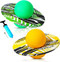 Junkin 2 Pcs Pogo Ball Trick Board Toy Balance Board Pogo Balance Bounce Ball with Pump and Strong Grip Deck for Fun Challenge Fidget Indoor,Outdoor Toys