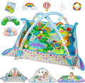 Dr.Rapeti Baby Play Gym Mat Animal Planet with Ball Pit Activity Gym Center Tummy Time Mat Thickened Mat Sensory Exploration Motor Skill Development for Newborn Infant Baby Toddler for 0+