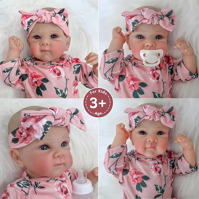Realistic Reborn Baby Dolls-18 Inch Real Life Baby Dolls Girl Lifelike Baby Doll with Accessories for 3+ Years Old (Red)
