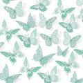 SAOROPEB 3D Butterfly Wall Decor 48 Pcs 4 Styles 3 Sizes, Butterfly Birthday Decorations&Butterfly Party Decorations&Butterfly Cake Decorations-Removable (Pale Turquoise)