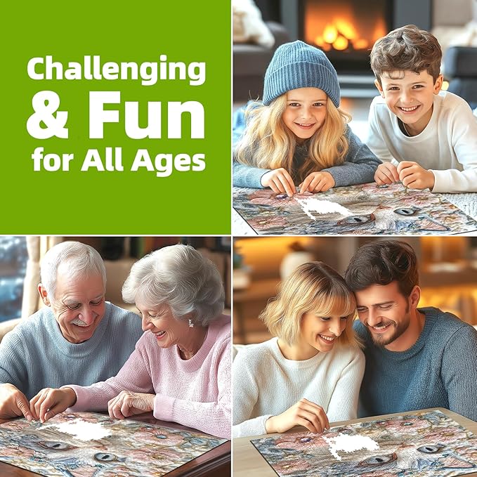 500 Piece Puzzles for Adults | Cats & Flowers Crystal Diamond Art Design | Challenging Jigsaw Puzzle | 20x20 Inches | Unique Gift, Stress Relief & Family Game Night