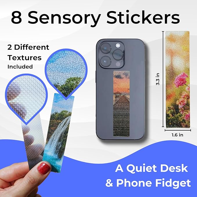 19pc Chewy Sensory Stones Calming Kit w/Calm Strips for Anxiety Relief Items, Chewelry Sensory Toys for Kids with Autism Classroom Must Haves, Worry Stones Fidgets for Classroom