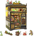 CUTEBEE Book Nook Kit - DIY Miniature Dollhouse for Adults & Teens, LED-Lit Bookshelf Decor, Fantasy Plant Shop Craft Kit, Ideal Gifts (Fantasy Plant Shop)
