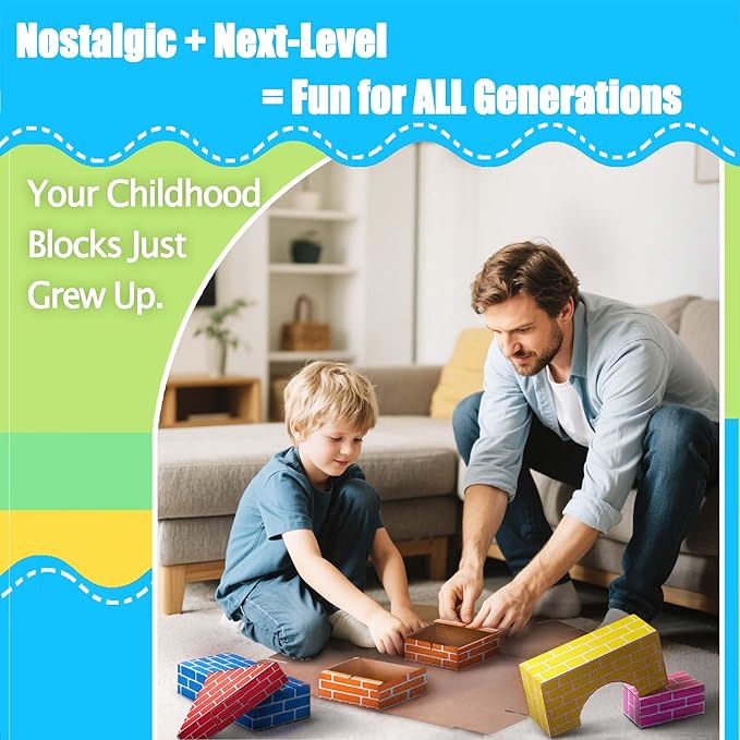 Cardboard Building Blocks for Kids 48pcs: Jumbo Gifts Heavy Duty Develop Creative Thinking Spatial Reasoning Easy to Assemble