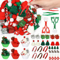178 Pcs Christmas Sensory Bin Items Christmas Tree Hat Gift Box Counting Sorting Sensory Bin Filler Fine Motor Red Green Counts for Xmas Counting Decor