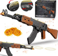 Building Block Gun for Adults, 1:1 AKM-47 Model Gun with Functional Rubber Band Shooting Mechanism, Collectible Gift for Military Weapon Toy Lovers,Educational STEM Toy Set for Boys Age 12+, 1166Pcs