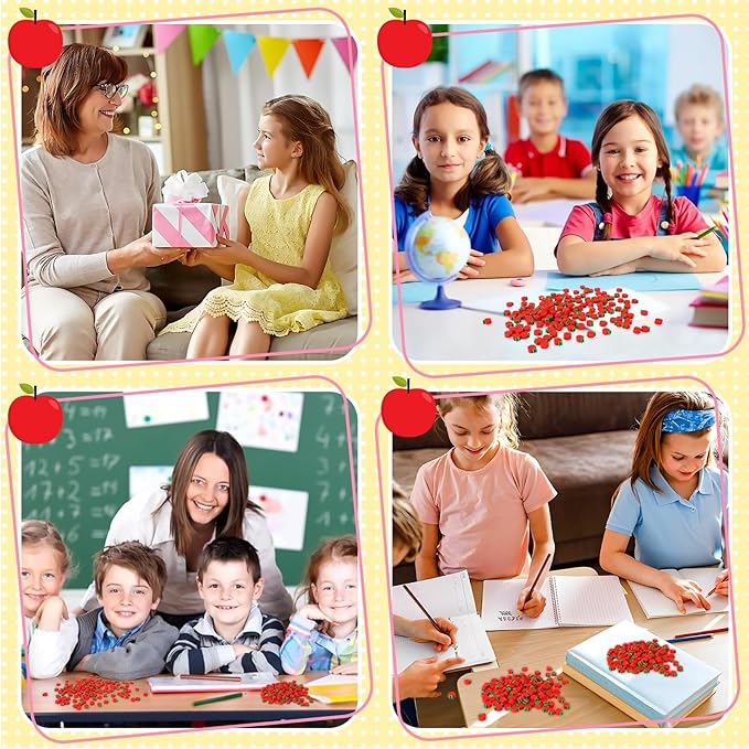 JUNEBRUSHS 150pcs Apples Erasers for Kids Bulk, Welcome Back to School Gifts Red Mini Apples Erasers for First Day of School Teachers Supplies Students Classroom Prizes Homework Rewards