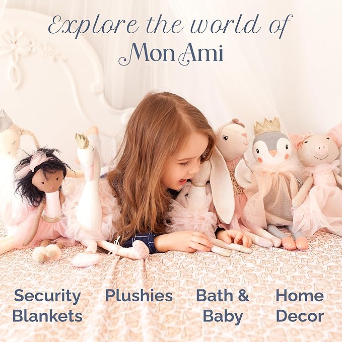 MON AMI Billy The Bunny Stuffed Doll - 9", Soft & Cuddly Plush Animal Doll, Use as Toy or Room Décor, Great Gift for Kids of All Ages