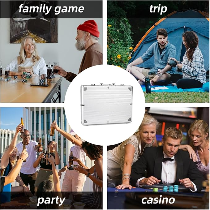 Poker Chip Set - 500PCS Poker Chips with Aluminum Case, 11.5 Gram Chips for Texas Holdem Blackjack(500pcs)