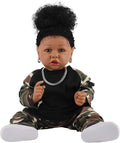 HOOMAI Lifelike Reborn Baby Dolls with Soft Body African American Realistic Girl Doll 22.8 Inch Best Birthday Gift Set