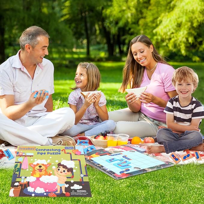 Logical Puzzle,Sequence Matching Game,with Cards（30 Scenes）,Classic Path Planning Toy,STEM Educational Toys,Family Game,Logic Labyrinth Games for Adults and Kids(2 Puzzles).