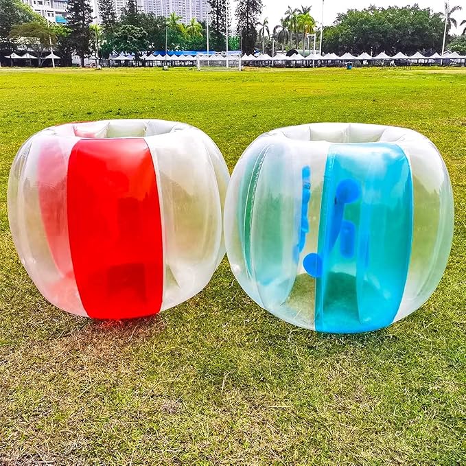 SUNSHINEMALL 2 Pack Inflatable Bumper Balls for Adults (4ft/1.2m) Giant Sumo Balls Body Bumpers Balls Buddy Zorb Ball Outdoor Toys for Kids Yard Human Bubble Ball Hamster Ball(Red+Blue, 48inch)