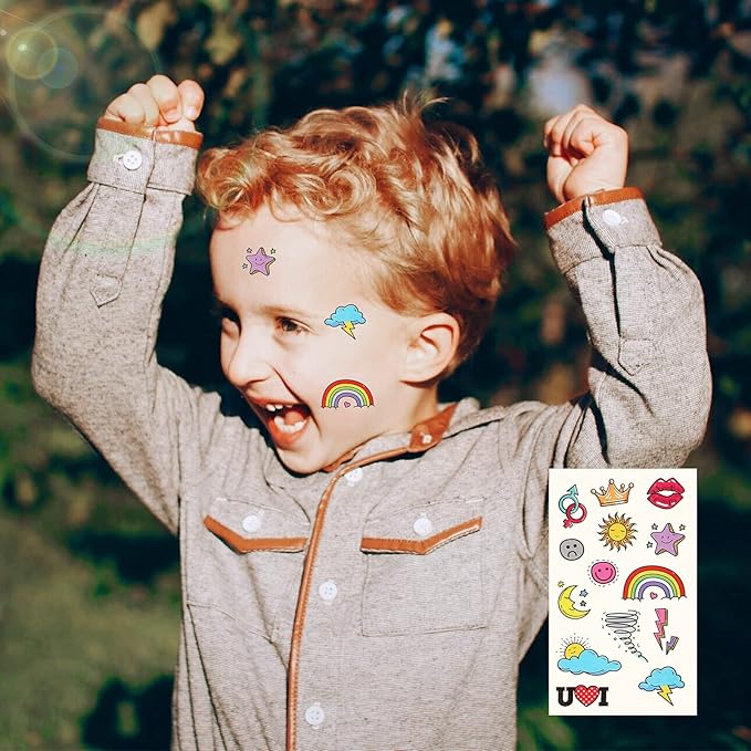 Metker Temporary Tattoos for Kids - 90 Sheets 1000+ Designs | Waterproof Temporary Tattoos toys for Birthday Party Favors, Group Activities | Educational & Safe Skin Art