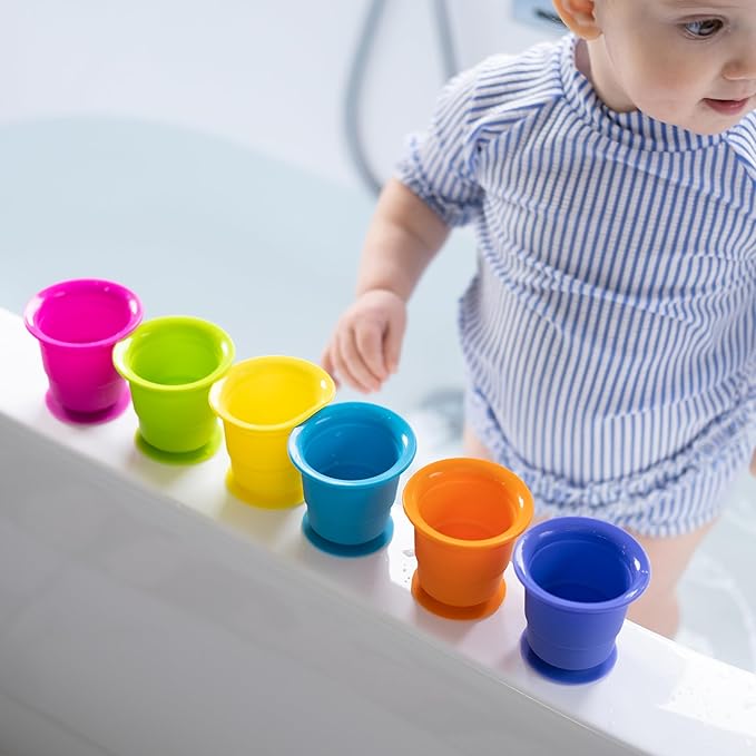 Fat Brain Toys Suction Kupz - Creative Tactile Learning Sensory Toys for Babies & Toddlers, Cups