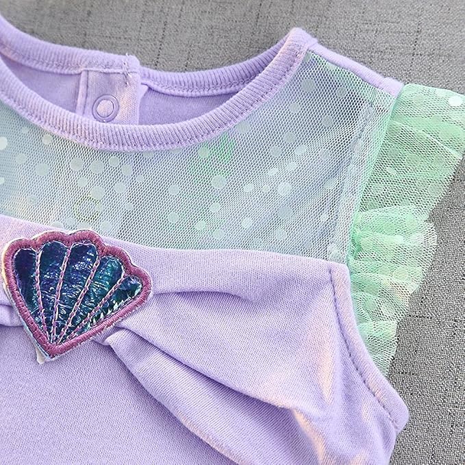 Dressy Daisy Princess Onesie Romper Fancy Dress Costume Halloween Birthday Bodysuit Outfit with Headband for Infant Baby Girl