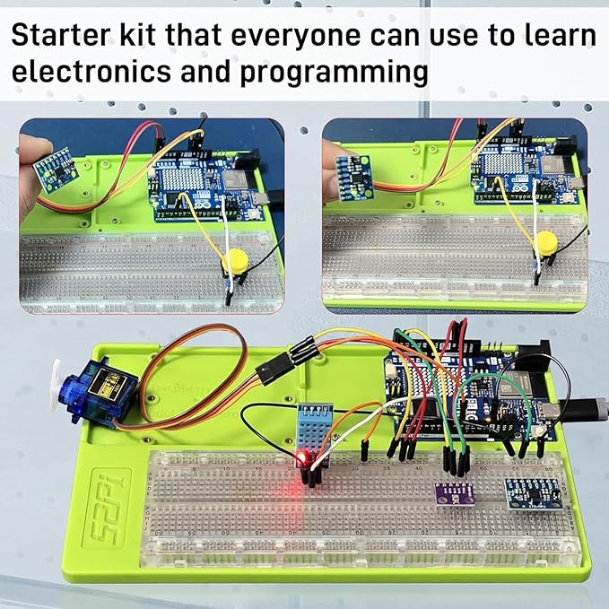 GeeekPi Cloud Ready Starter Kit with UNO R4 WiFi, Bluetooth, I2C, 12x8 LED Matrix, IoT Integration and Tutorials for Beginners & Engineers