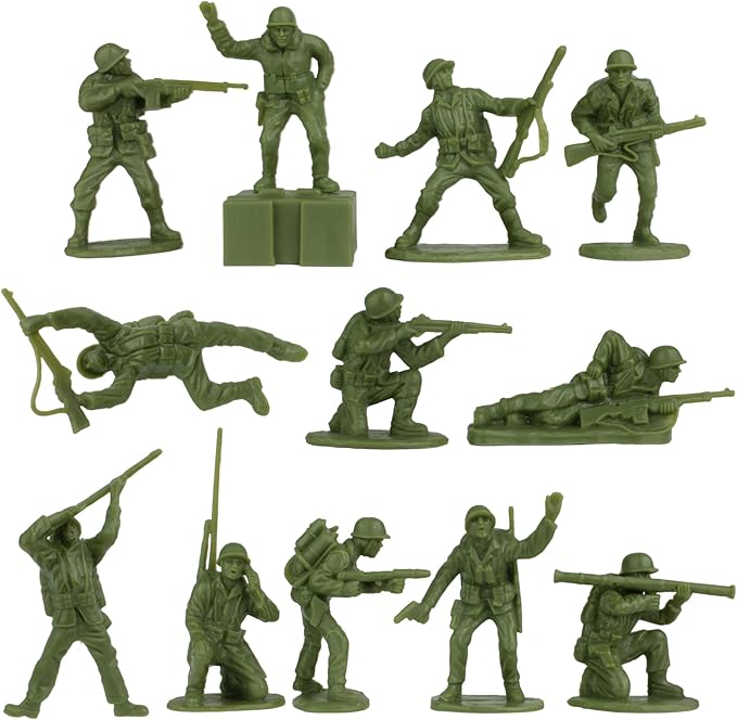 BMC WW2 Iwo Jima Plastic Army Men - 32 American and Japanese Soldier Figures