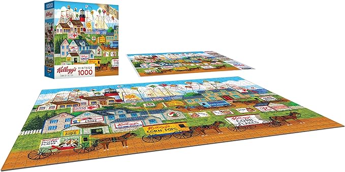 RoseArt - Kellogg's - Town by The Sea - 1000 Piece Jigsaw Puzzles for Adults