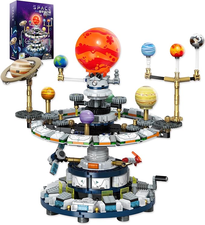 Rotatable Solar System Building Set, Space Exploration Building Blocks Set, STEM Toys for Home School Science Learning Birthday Gifts for Boys Girls Ages 12-14+ (963pcs)