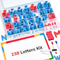 Gamenote Classroom Magnetic Letters Kit 238 Pcs with Double-Side Magnet Board - Foam Alphabet Letters for Kids Spelling and Learning