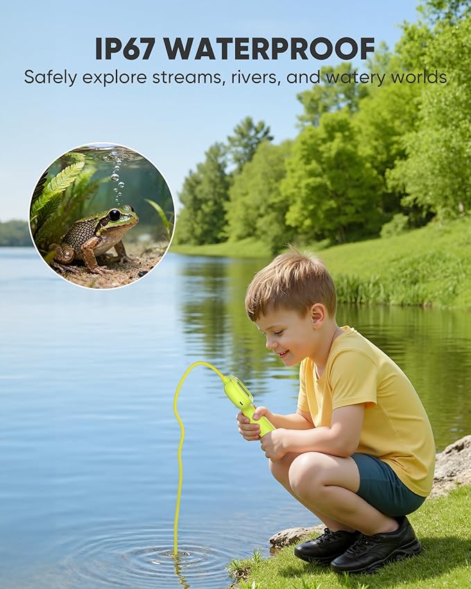 2.6FT Borescope Snake Camera Toy with Light & 32GB SD Card for Kids Science Educational STEM Toys for Outdoor Nature Exploration IP67 Waterproof Birthday Gift for 4 5 6 7 8 9 10 12 Years Old Boy Girls
