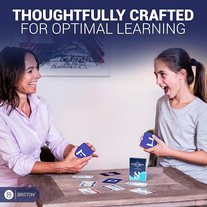 Hebrew Biblical Alphabet Flash Cards – Alef Bet 48 Letter Educational Jewish Language Learning Flashcard Resource for Memory & Sight Words - Fun Game Play - Grade School, Classroom, Homeschool Supply