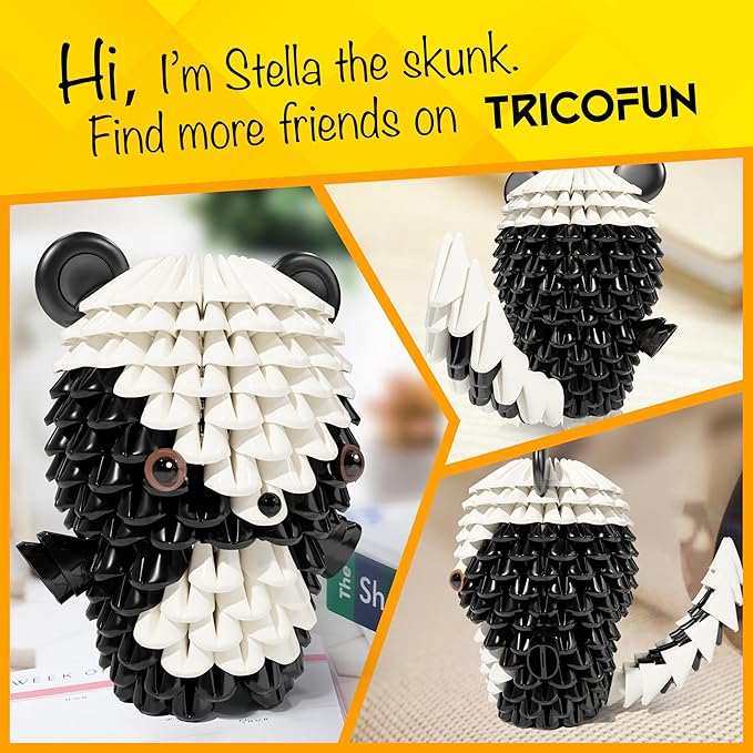 Animals 3D Soft Building Blocks - Cute Animal Kit, Pressure-Relief, STEM Educational Toys, Enhance Hands-On Skills Interlocking Building Blocks (1105-SKUNK)