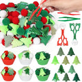 160 Pcs Christmas Tree Sensory Bin Items Christmas Counting Sorting Sensory Bin Filler Fine Motor Red Green Counts for Xmas Counting Decor