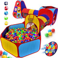 Playz 5pc Kids' Play Tents & Tunnels - Ball Pit for Toddlers, Basketball Hoop, Crawling Tubes, Pop-Up Playhouses, Baby Obstacle Course for Indoor or Outdoor Use
