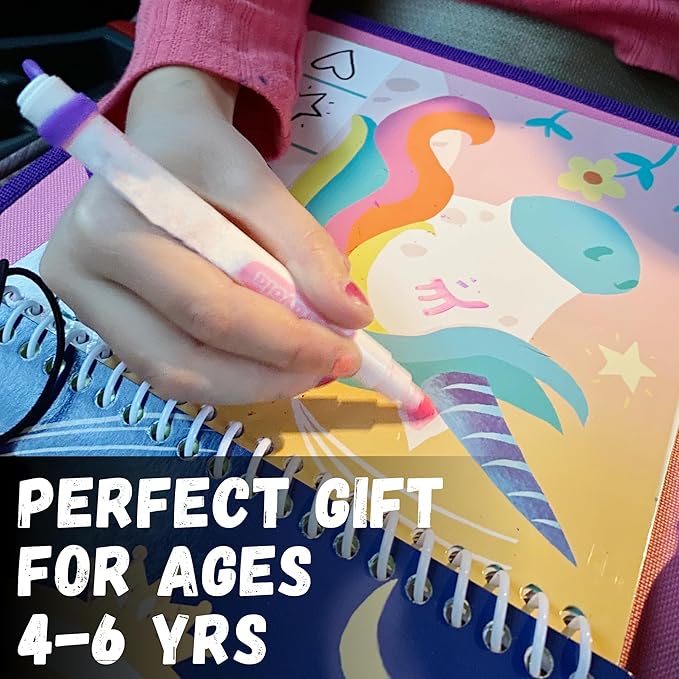 Totebook Kids Travel Educational Activity Book with Washable Markers - Car and Airplane Activities, Learning Toys for Toddlers- Reusable Stickers for Ages 4, 5, 6 (Jungle & Extra Princess Book)