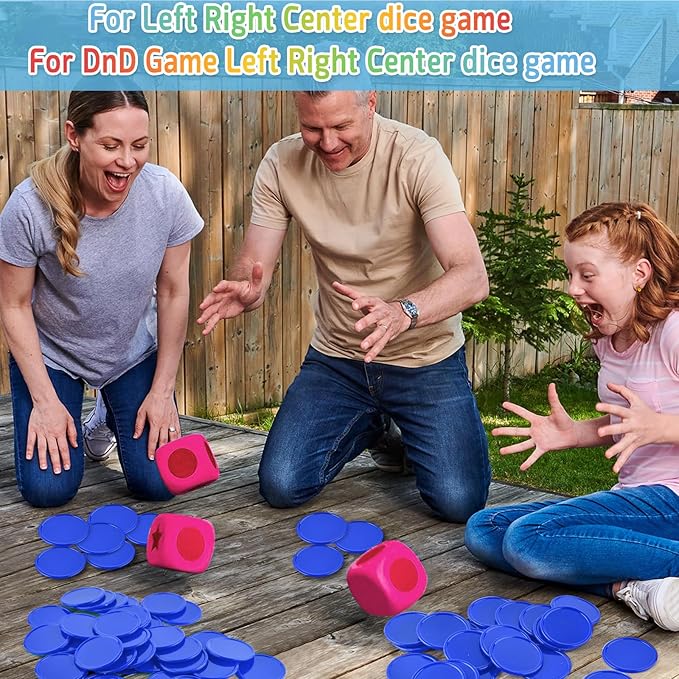 Coopay 500 Pieces Plastic Learning Counters Disks Bingo Chip Counting Discs Markers for Math Practice and Poker Chips Game Tokens Kids Reward, 1 Inch (Blue)