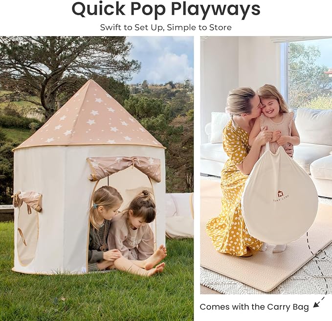 Tiny Land Kids Play Tent with Tunnel, Pop Up Play Tent with Ball Pits for Toddlers, Baby Tent with Carry Bag, Toddler Tents Indoor