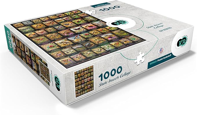 MyPuzzle Collage: State Insects Poster, Vol.1 - Premium 1000 Piece Jigsaw Puzzle for Adults