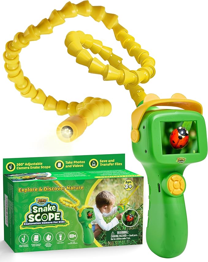 YoYa Toys Borescope Snake Camera with Light for Kids, Outdoor Educational STEM Science Toys for Boys & Girls Age 4,5,6,7,8,9,10, Camping Nature Exploration Activities, Great Adventure Birthday Gift