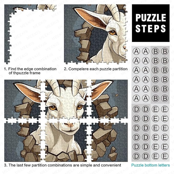Sheep Thickened Wooden Jigsaw Puzzles Adults Fun 1000 Pieces 3D Animal Stress Relief Toy Education Game Home Decoration Toy Intellectual Game Challenge Educational 1000pcs (75x50cm)