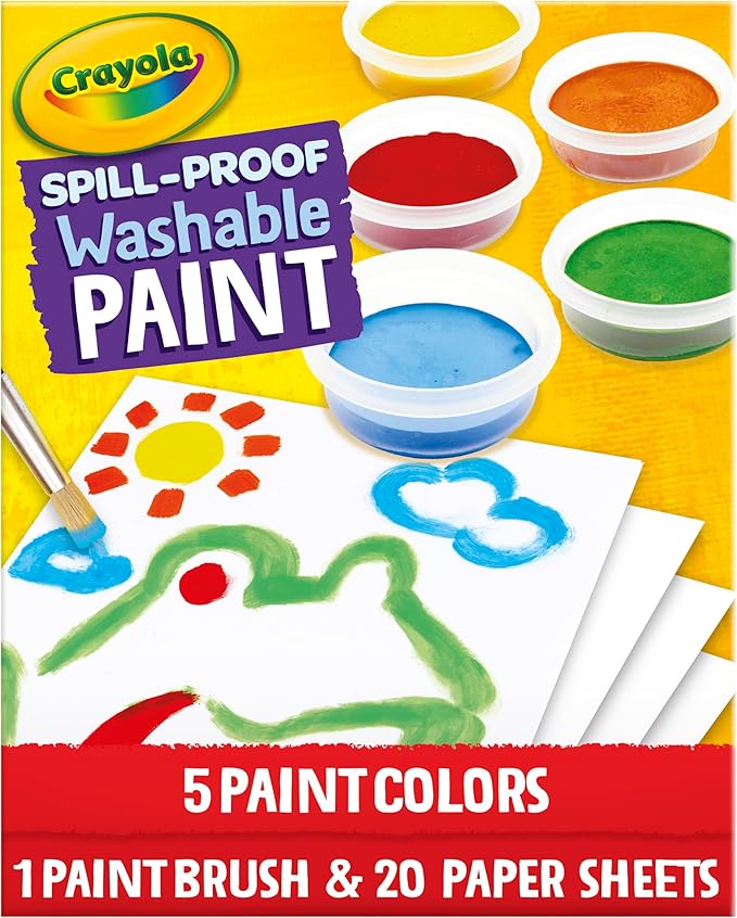 Crayola Spill Proof Paint Set, Washable Paint for Kids, Ages 3, 4, 5, 6