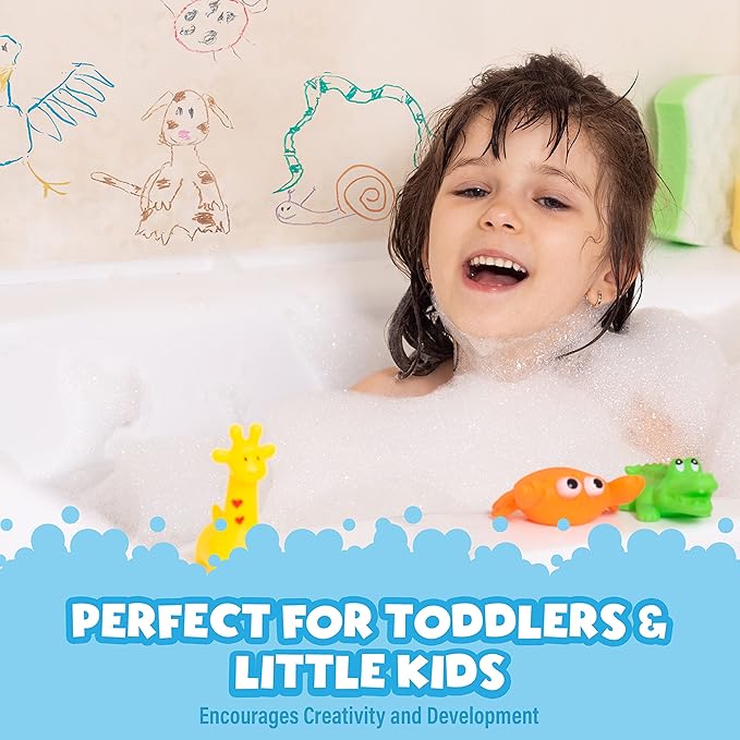 Tub Works® Smooth™ Bath Crayons Bath Toy, 24 Pack | Nontoxic, Washable Bath Crayons for Toddlers & Kids | Unique Formula Draws Smoothly & Vividly on Wet & Dry Tub Walls | Hexagon Grip Bathtub Crayons