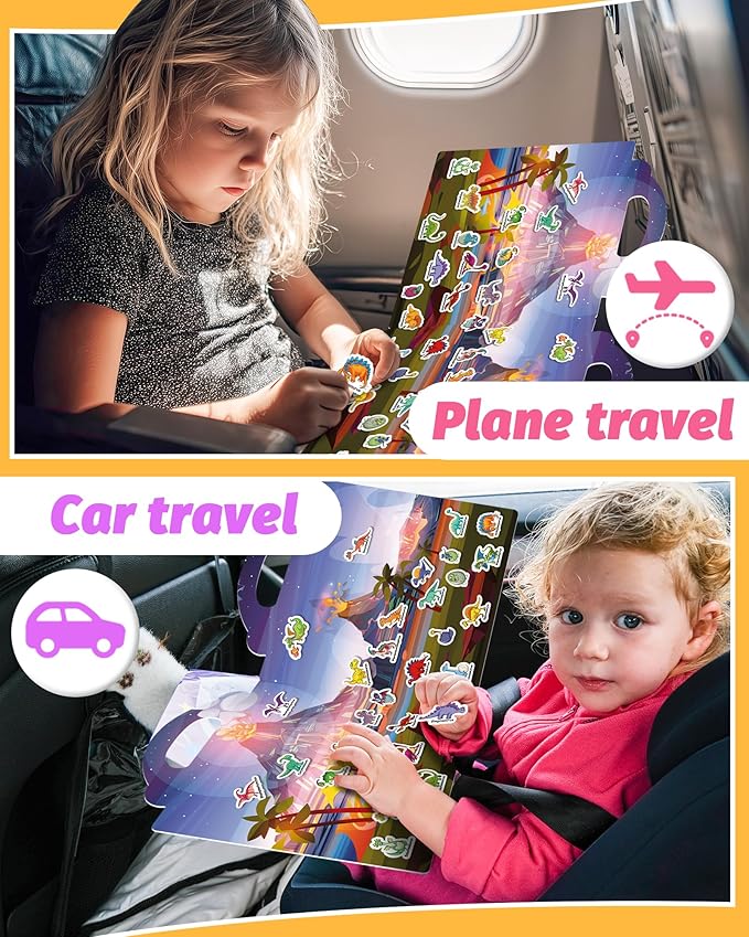 Reusable Sticker Book for Toddlers 2-4 Years, Stickers for Kids, Toddler Craft Activities, Toddler Travel Toys Ages 2+ Boy Girl Birthday Gifts