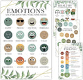 Hadley Designs Feelings Chart For Kids Ages 4-8 - Emotions Chart For Toddlers 3-5, Counseling Feelings Posters For Classroom Calming Corner, Social Emotional Learning Posters, Greenery Classroom Decor