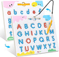 JoyCat Magnetic Letter Tracing Board, 2-in-1 Double-Sided ABC Magnets for Kids Ages 3-5, Uppercase & Lowercase Letter Writing Practice - Preschool Learning Toys, Road Trip Car Activities for Toddlers
